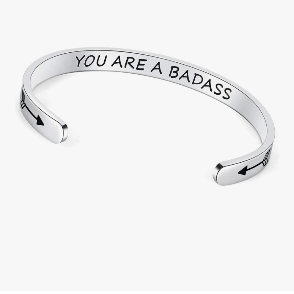 Silver Inspirational Cuff Bracelet